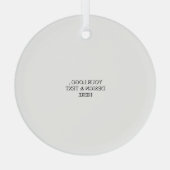 White Personalized – Your Logo & Text Here Glas Ornament (Achterkant)