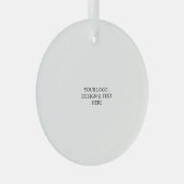White Personalized – Your Logo & Text Here Glas Ornament (Voorkant Rechts)