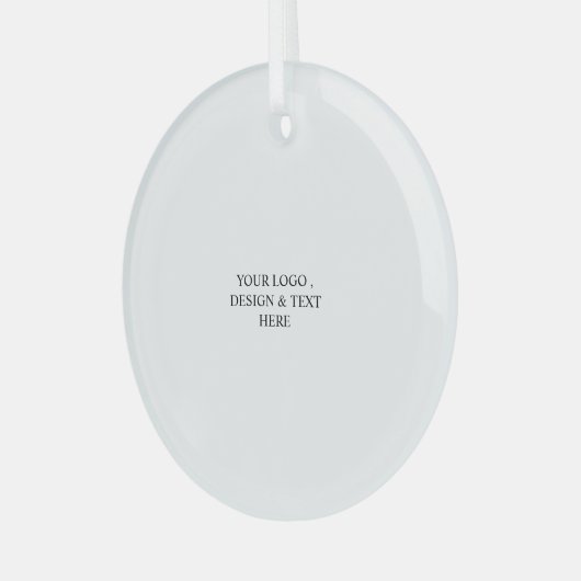 White Personalized – Your Logo & Text Here Glas Ornament (Voorkant links)