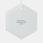 White Personalized – Your Logo & Text Here Glas Ornament (Voorkant)