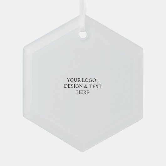 White Personalized – Your Logo & Text Here Glas Ornament (Voorkant)