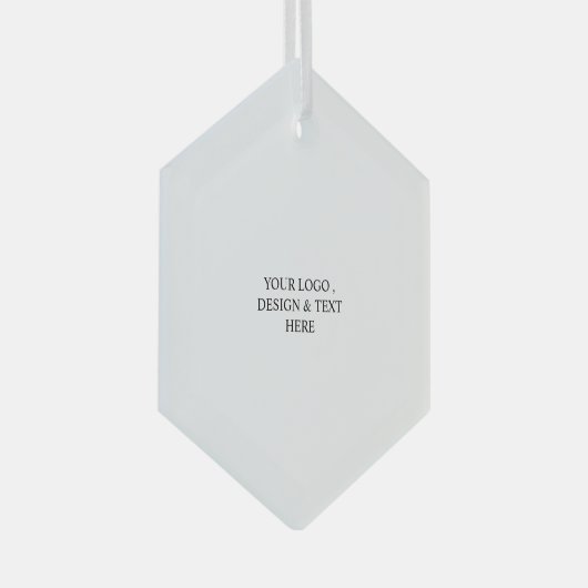 White Personalized – Your Logo & Text Here Glas Ornament (Voorkant Rechts)