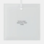 White Personalized – Your Logo & Text Here Glas Ornament (Voorkant)