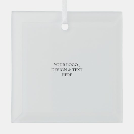 White Personalized – Your Logo & Text Here Glas Ornament (Voorkant)