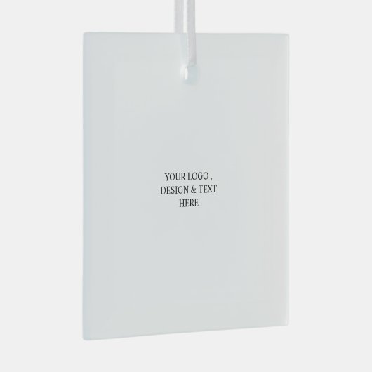 White Personalized – Your Logo & Text Here Glas Ornament (Voorkant Rechts)