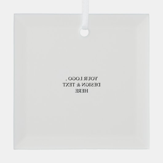 White Personalized – Your Logo & Text Here Glas Ornament (Achterkant)