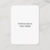 White Personalized – Your Logo & Text Here Informatiekaartje (Voorkant)