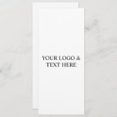 White Personalized – Your Logo & Text Here Kaart (Voorkant / Achterkant)