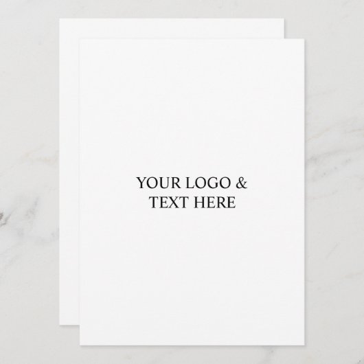 White Personalized – Your Logo & Text Here Kaart (Voorkant / Achterkant)