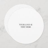 White Personalized – Your Logo & Text Here Kaart (Voorkant / Achterkant)