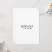 White Personalized – Your Logo & Text Here Kaart (Voorkant / Achterkant in situ)