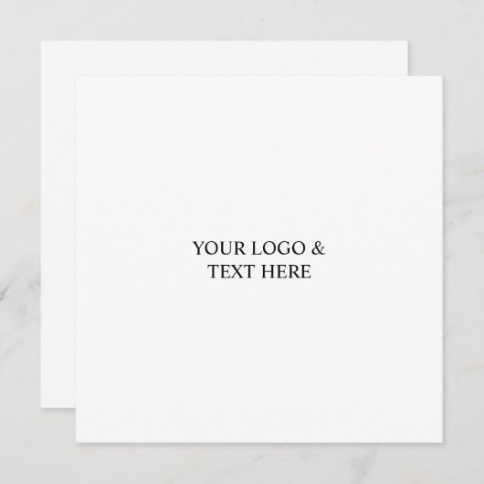 White Personalized – Your Logo & Text Here Kaart (Voorkant / Achterkant)