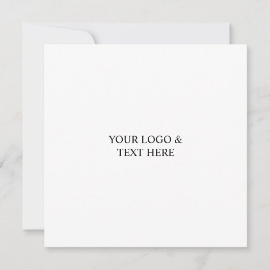 White Personalized – Your Logo & Text Here Kaart (Voorkant)