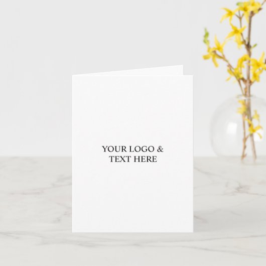 White Personalized – Your Logo & Text Here Kaart (Gele Bloem)