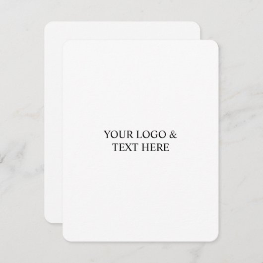 White Personalized – Your Logo & Text Here Kaart (Voorkant / Achterkant)