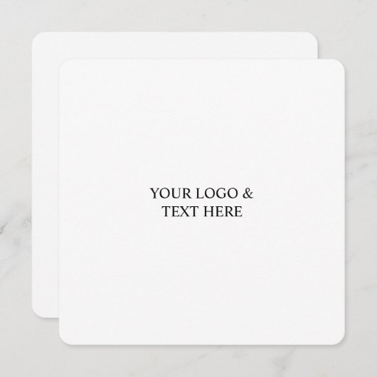 White Personalized – Your Logo & Text Here Kaart (Voorkant / Achterkant)