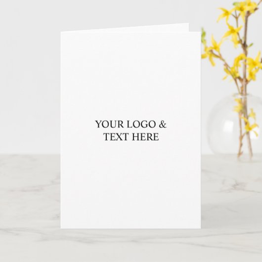 White Personalized – Your Logo & Text Here Kaart (Gele Bloem)