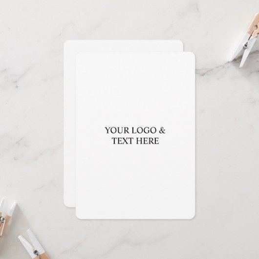 White Personalized – Your Logo & Text Here Kaart (Voorkant / Achterkant in situ)