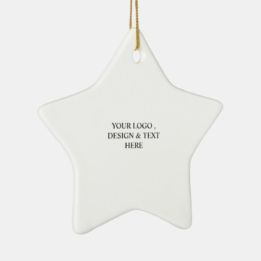 White Personalized – Your Logo & Text Here Keramisch Ornament (Rechts)