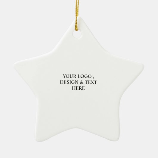 White Personalized – Your Logo & Text Here Keramisch Ornament (Voorkant)