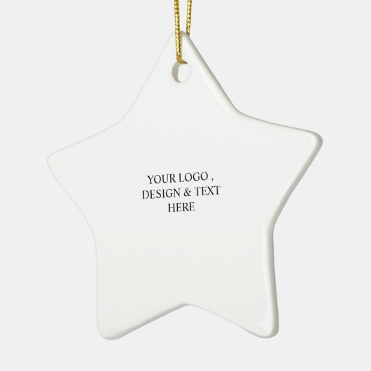 White Personalized – Your Logo & Text Here Keramisch Ornament (Links)