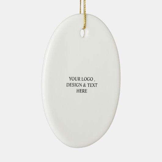White Personalized – Your Logo & Text Here Keramisch Ornament (Rechts)