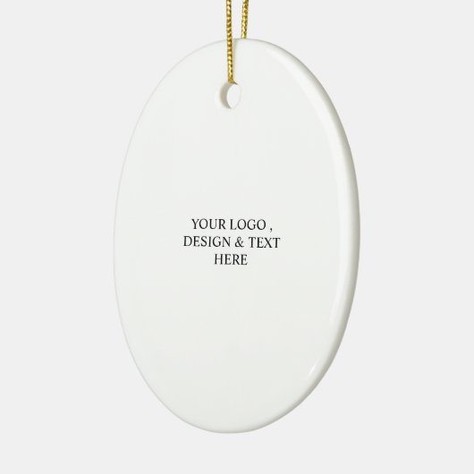 White Personalized – Your Logo & Text Here Keramisch Ornament (Links)
