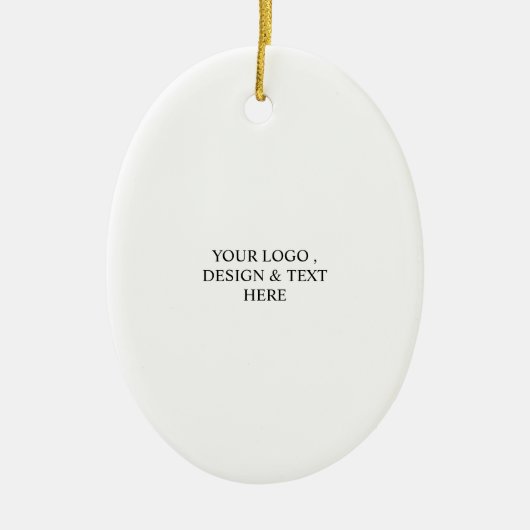 White Personalized – Your Logo & Text Here Keramisch Ornament (Voorkant)