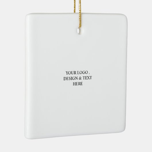 White Personalized – Your Logo & Text Here Keramisch Ornament (Rechts)