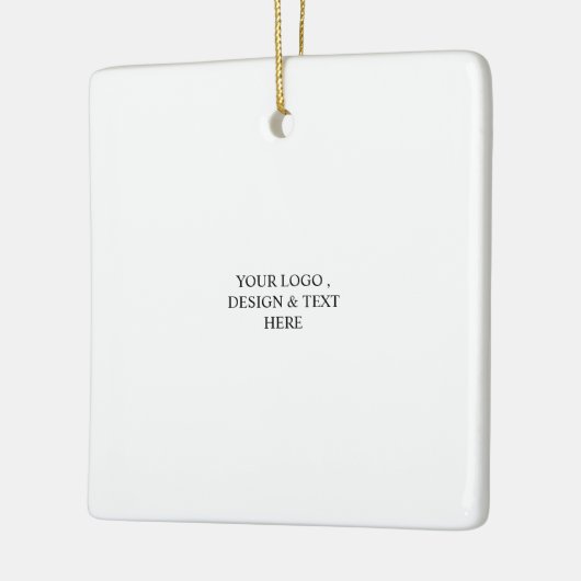 White Personalized – Your Logo & Text Here Keramisch Ornament (Links)