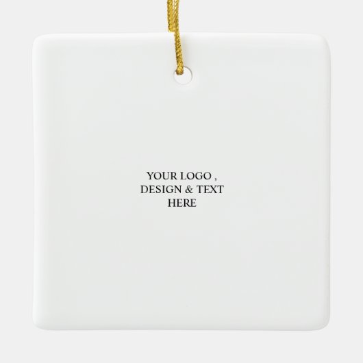 White Personalized – Your Logo & Text Here Keramisch Ornament (Voorkant)