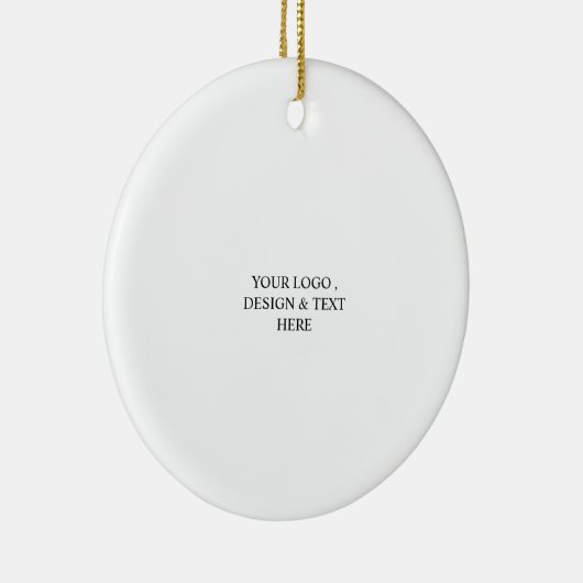 White Personalized – Your Logo & Text Here Keramisch Ornament (Rechts)