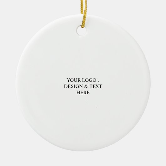 White Personalized – Your Logo & Text Here Keramisch Ornament (Voorkant)
