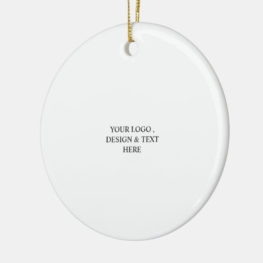 White Personalized – Your Logo & Text Here Keramisch Ornament (Links)