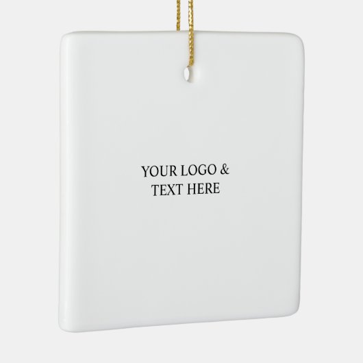 White Personalized – Your Logo & Text Here Keramisch Ornament (Rechts)