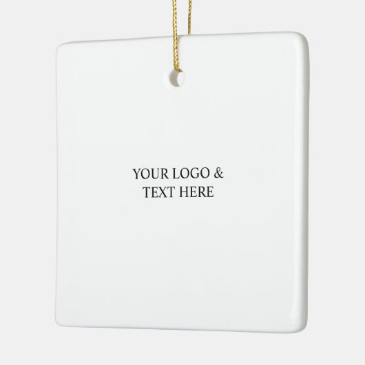 White Personalized – Your Logo & Text Here Keramisch Ornament (Links)