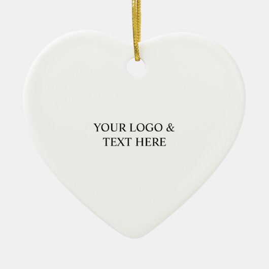 White Personalized – Your Logo & Text Here Keramisch Ornament (Voorkant)