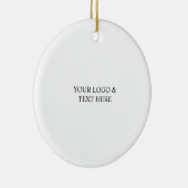 White Personalized – Your Logo & Text Here Keramisch Ornament (Rechts)