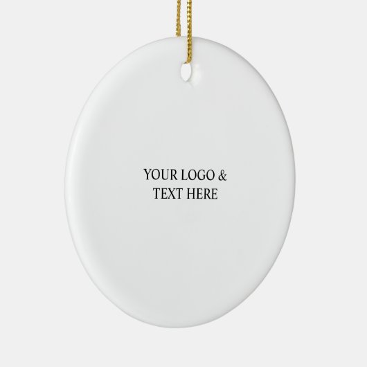 White Personalized – Your Logo & Text Here Keramisch Ornament (Rechts)