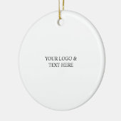 White Personalized – Your Logo & Text Here Keramisch Ornament (Links)