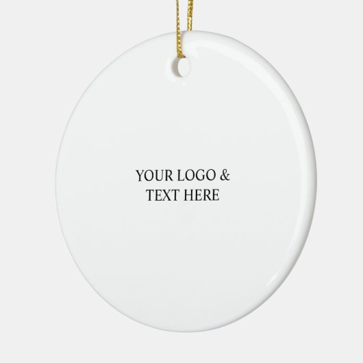 White Personalized – Your Logo & Text Here Keramisch Ornament (Links)