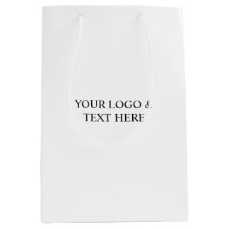 White Personalized – Your Logo & Text Here Medium Cadeauzakje