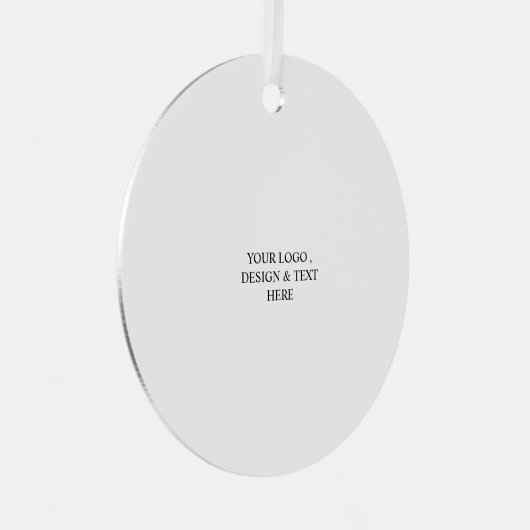 White Personalized – Your Logo & Text Here Metalen Ornament (Voorkant Rechts)