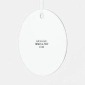 White Personalized – Your Logo & Text Here Metalen Ornament (Voorkant links)