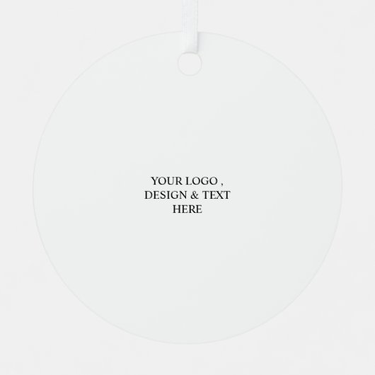 White Personalized – Your Logo & Text Here Metalen Ornament (Voorkant)