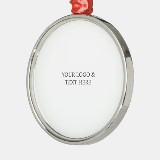 White Personalized – Your Logo & Text Here Metalen Ornament (Links)