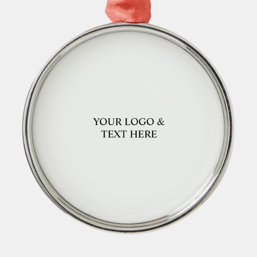 White Personalized – Your Logo & Text Here Metalen Ornament (Voorkant)