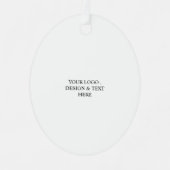 White Personalized – Your Logo & Text Here Metalen Ornament (Voorkant)