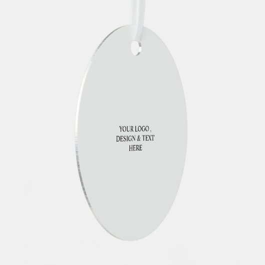 White Personalized – Your Logo & Text Here Metalen Ornament (Voorkant Rechts)
