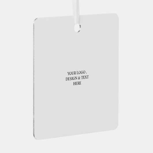 White Personalized – Your Logo & Text Here Metalen Ornament (Voorkant Rechts)